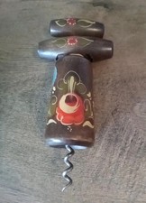 Alter Holz Korkenzieher Floral