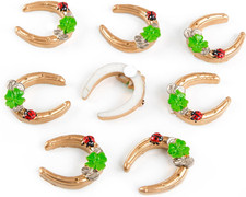 8 kleine goldene Deko Hufeisen