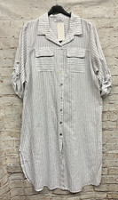 Damen Sommer Leinen Streifen