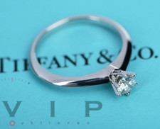 Tiffany & Co Setting Solitär Ring PT.950 Platin Diamant 0,23ct. Brillant Gr. 52