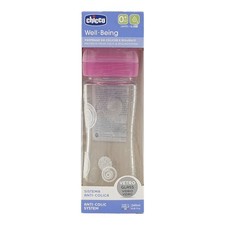 Chicco Anti-Kolik Babyflasche ab 0 Monate 240 ml Glasflasche Pink