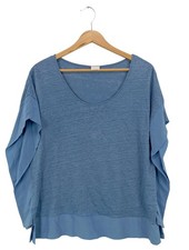 POETRY Leinenbluse Damen Bluse Gr. DE 38 blau Casual-Look