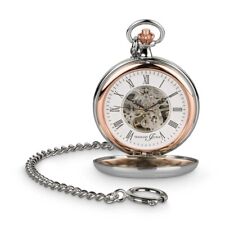 Hermann Jäckle Lindau Skelett Taschenuhr Handaufzug Kette & Reiseetui 50 mm