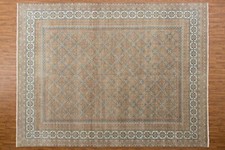Hand Verknotet Wolle Teppiche Braunes Blumenmuster Indisch Hippie 2.7x3.7m
