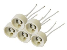 5x GU10 Lampenfassung Aderendhülsen Sockel Fassung Halogen LED 230v 5 Stück