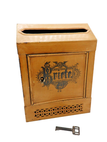 Antik blech briefkasten - briefkasten, /