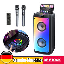 JYX Stereoanlage Tragbarer Bluetooth-Lautsprecher mit 2 drahtlosen Mikrofonen