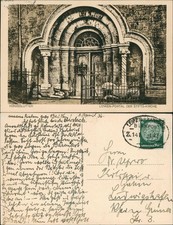 AK Königslutter Elm Löwen-Portal Stiftskirche 1936  Bahnpost Leipzig Hannover