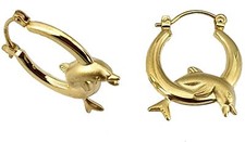 Ohrringe Creolen Delfin Gold