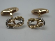 exzellente feine Manschettenknöpfe WEMPE Gold 750 modern bicolor