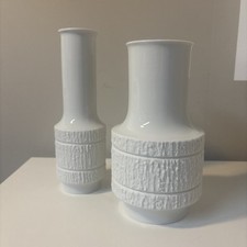 25.04.035 Thomas Arcta Op Art Vase Set 60er/70er Porzellan Bisquit R. Scharrer