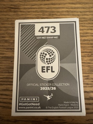 Panini efl 2025 - panini,