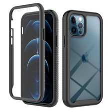 Schutz Hülle iPhone 12 / 12 Pro, Handy Tasche 360 Grad Case TPU + Displayschutz