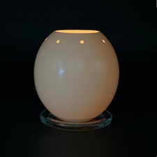 Straußenei Teelicht "große Löcher" mit Untersetzer Windlicht Set Kerzenhalter