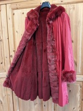 Samtnerz  - Wendemantel / Swinger mit Kapuze ,Echtfell , Ungetragen