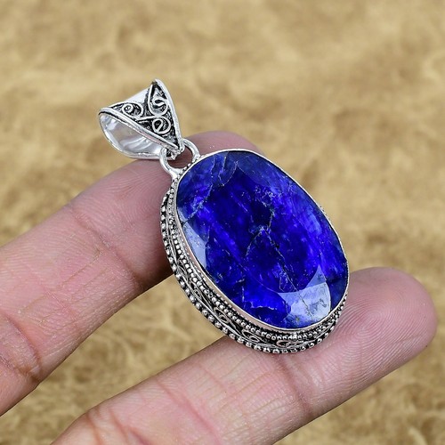 Natürlicher blauer saphir - natürlicher,