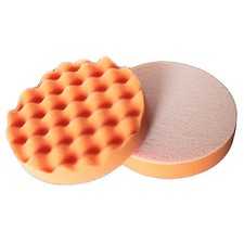 3x Polierschwamm Polierscheibe , Klett , D 125-180 mm , flach und gewaffelt