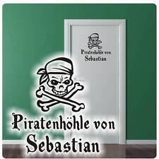 Türaufkleber Piratenhöhle Name Wandaufkleber Kinderzimmer Kind Pirat Tattoo T551