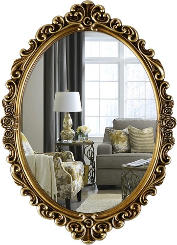 Wandspiegel oval vintage gold - vintage,