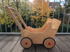HABA Puppenwagen Natur, Spielzeug, Holzspielzeug, Puppe Wagen, Holz, 57 cm