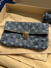 Original Louis Vuitton Monogramm Denim Clutch Pochette Limitierte Edition Neuw. 