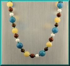 Collier Achat Tigerauge Calsit