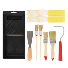 Mini Farbroller & Pinsel Set mit Schaber und Tablett -11 Teile kleines Dekorierset