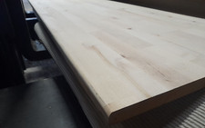 27mm Birke Leimholzplatte massiv Arbeitsplatte einseitig gerundet Holz Tisch