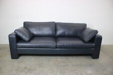 COR Conseta Dreisitzer Couch Designer Echtleder Dunkelblau Sofa
