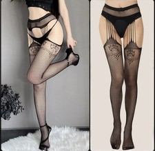 Ouvert Straps Netz Strumpfhose S M L Schritt offen Dessous Reizwäsche Sex Erotik