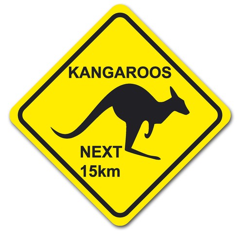 Aufkleber kangaroos next - next, 15km