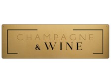 GOLD Metallschild CHAMPAGNE & WINE Bar Theke Wanddekoration Geschenk Spruch