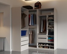 Eckgarderobenschrank-Set TRES D offener Kleiderschrank mit Kleiderstangen