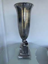 Deko Exklusive Bodenvase Standvase Alu Nickel Höhe 81 cm