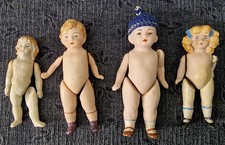 Konvolut von kleinen antiken hübschen Püppchen * 8,5 - 10 cm * Biskuitporzellan