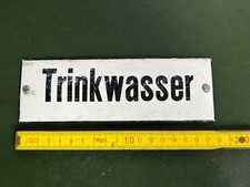 Altes Emailleschild TRINKWASSER Emailschild kein Repro!