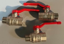 3 Stück Kugelhahn m. Griff 1/2 rot IG AG Absperrhahn Absperrventil Kugelventil