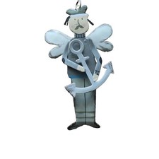 Schutzengel für Segler mit Flügeln und Anker aus Metall bemalt mit Aufhänger