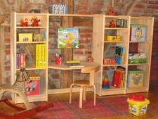 Schreibtisch Regal Regalsystem  Holz Kiefer massiv natur flexibel & erweiterbar