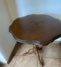 Beistelltisch,  rund braun  Nussbaum Intarsien