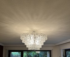 XXXL Kinkeldey Kronleuchter 1970er Jahre Kristallglas auf fünf Ebenen