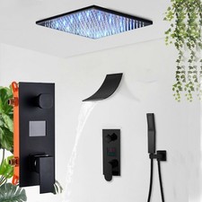 LED Unterputz Duscharmatur Regendusche Duschset Wasserfall mit Handbrause iBox