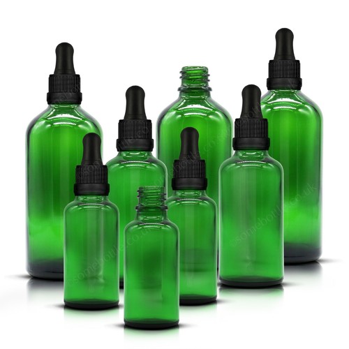 Grüne glasflasche mit - grÜne,