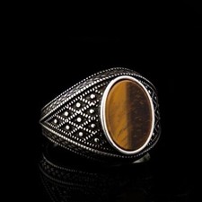 Herren Oval Tigerauge