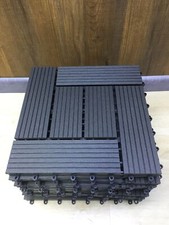 BAKAJI WPC-Fliesenset schwarz, 11 Stück, für Garten und Außenbereich, I30987