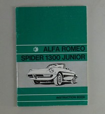 Betriebsanleitung Alfa Romeo Spider 1300 Junior Fastback von 09/1971
