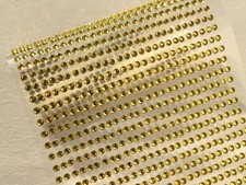 702 Selbstklebende 3mm Schmucksteine Glitzersteine Strasssteine Bordüre Gold
