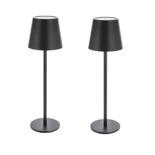 2x XL Akku Tischlampe Schwarz