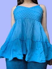 Babydoll Top in blau mit