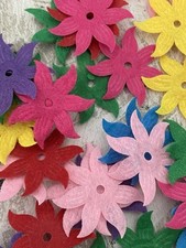 50 Filzblüten wie kleine Flammen - Flammenblüten Blüten Deko aus Filz (K77)